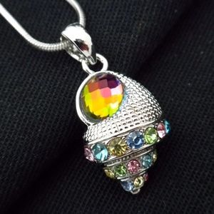 Seashell Necklace Crystal